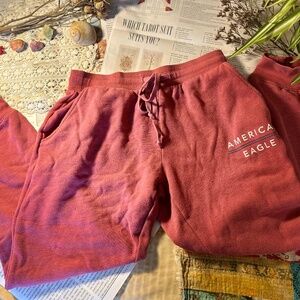 American Eagle red joggers